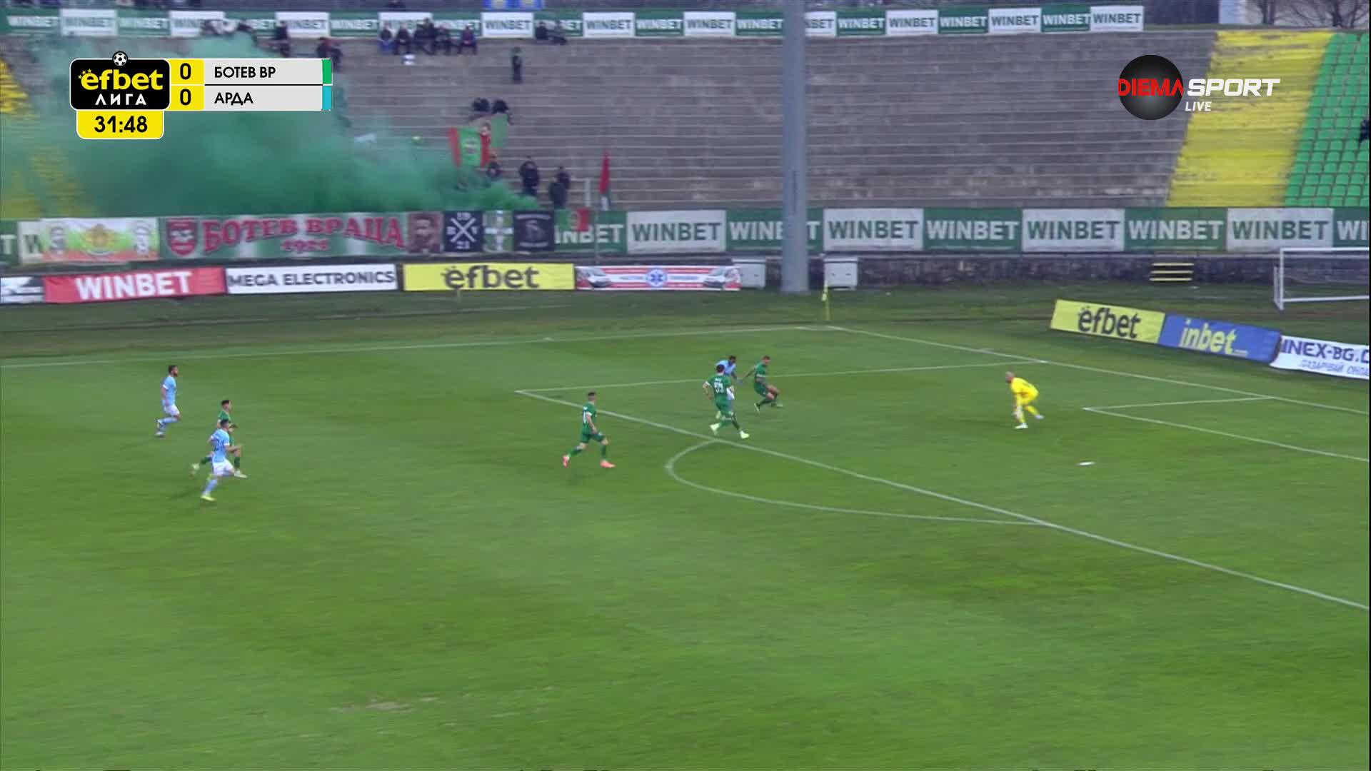 Ботев Враца - Арда 0:0 /първо полувреме/
