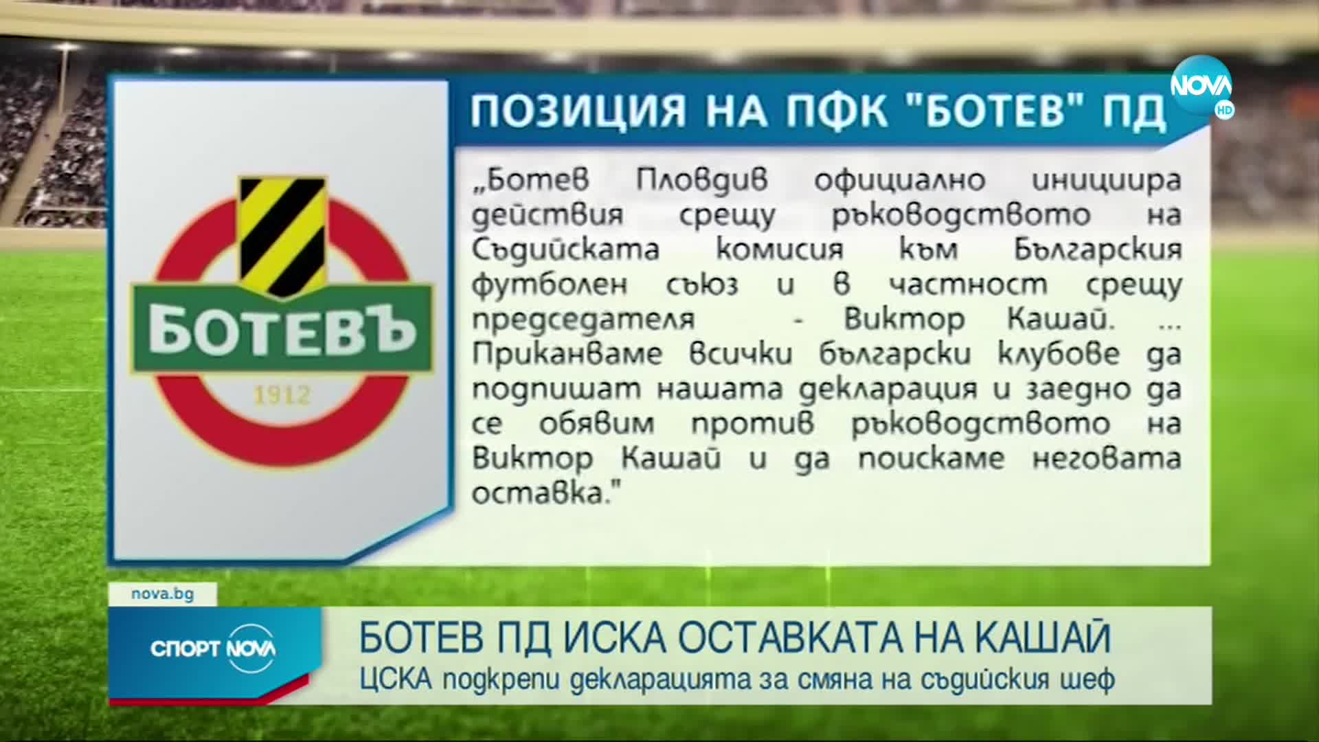 Ботев Пловдив поиска оставката на Виктор Кашай чрез официална позиция