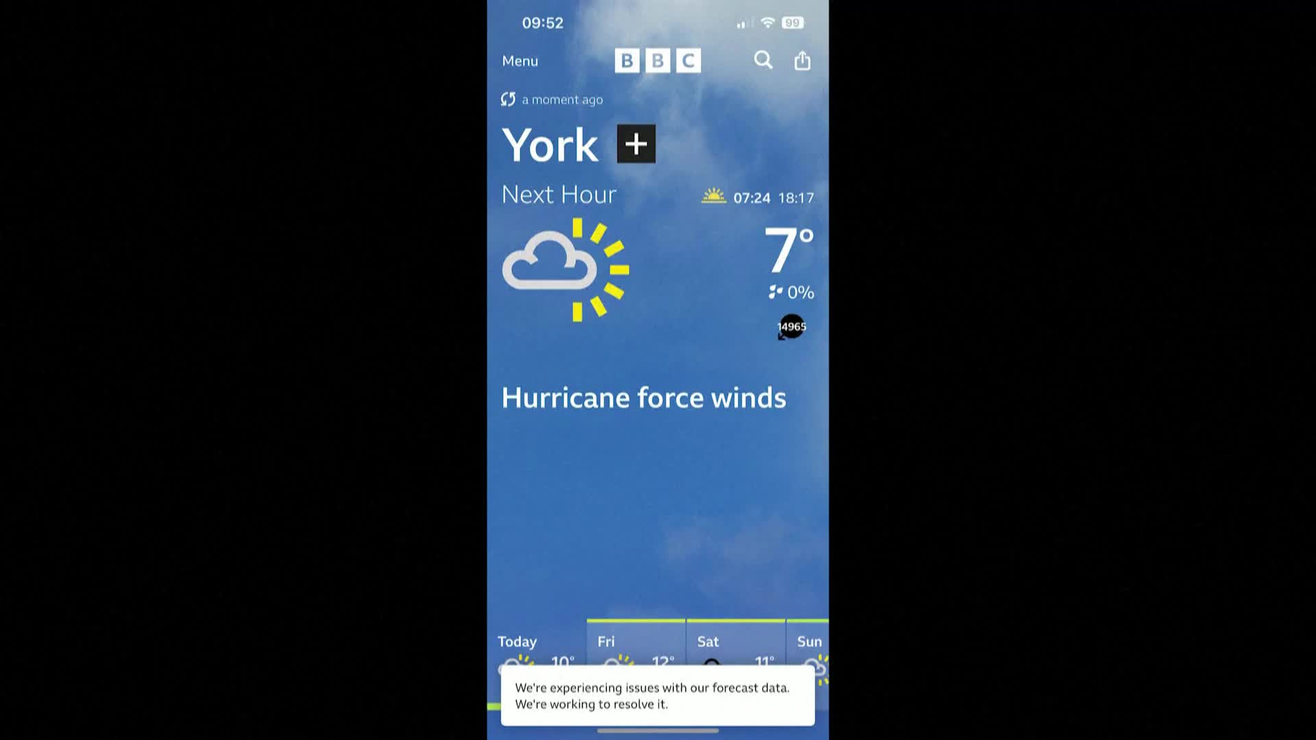 „Да не сте пияни”: BBC Weather прогнозира ветрове със скорост от 30 569 км/ч (ВИДЕО)