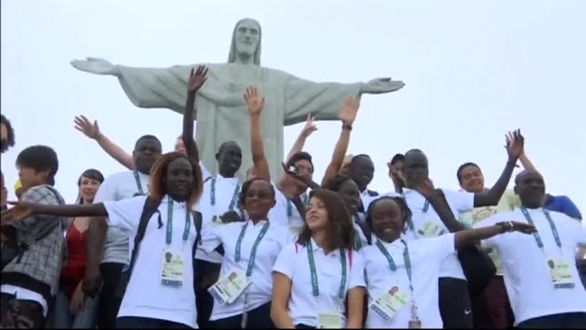 Бежанският олимпийски отбор посети статуята на Христос Спасителя