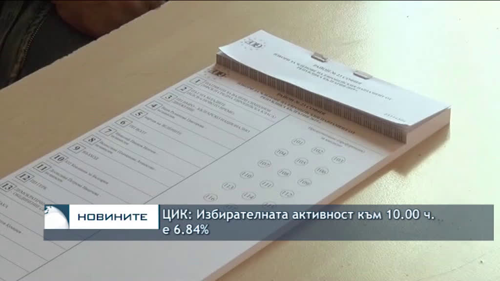 ЦИК: Избирателната активности към 10:00 часа е 6.84%