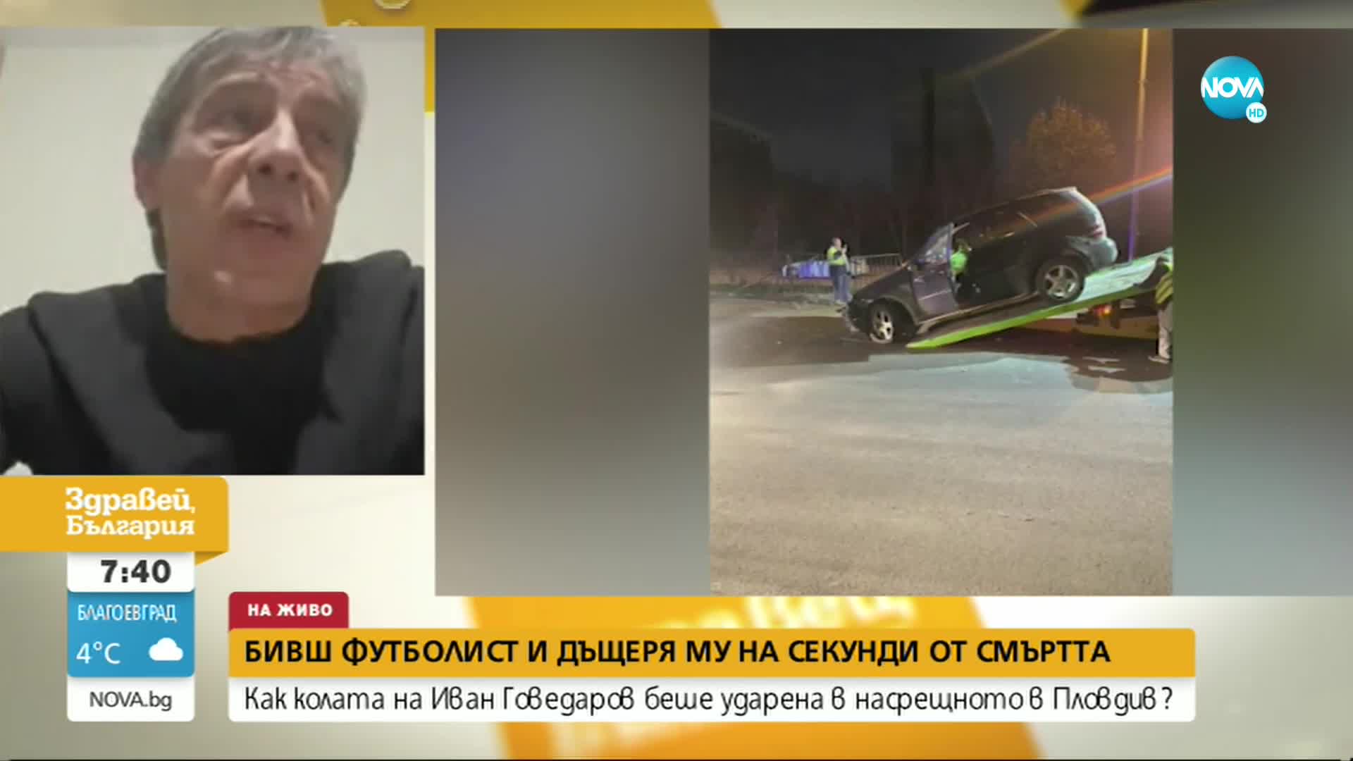 Бившият футболист Иван Говедаров и дъщеря му на косъм от смъртта, след като кола ги помита в Пловдив