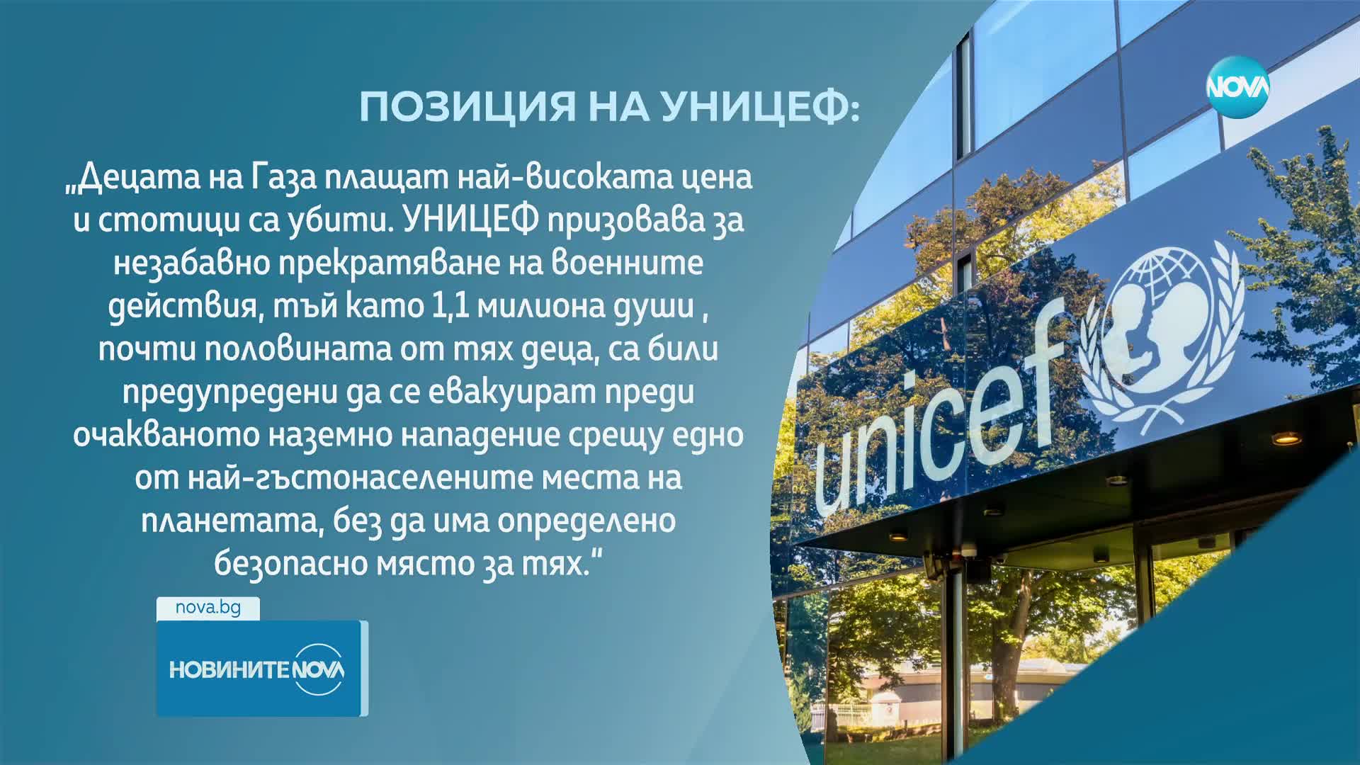 УНИЦЕФ: Децата на Газа плащат най-високата цена и стотици са убити