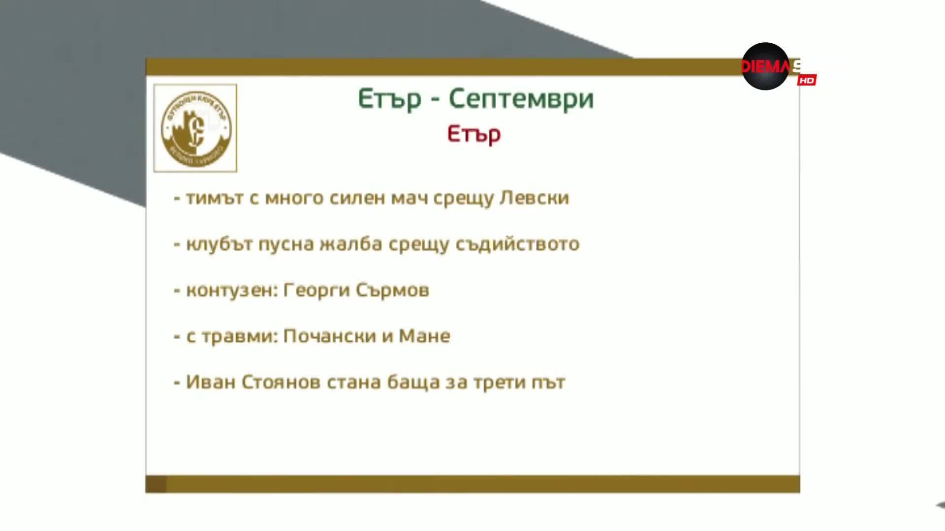 Преди Етър - Септември