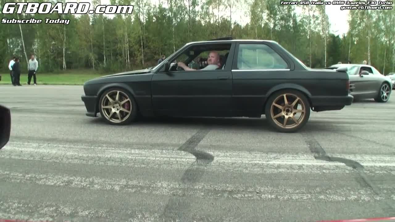 Bmw E30 Turbo унижи Ferrari 458 Italia! Hd www.streetcustomsbg.at.ua