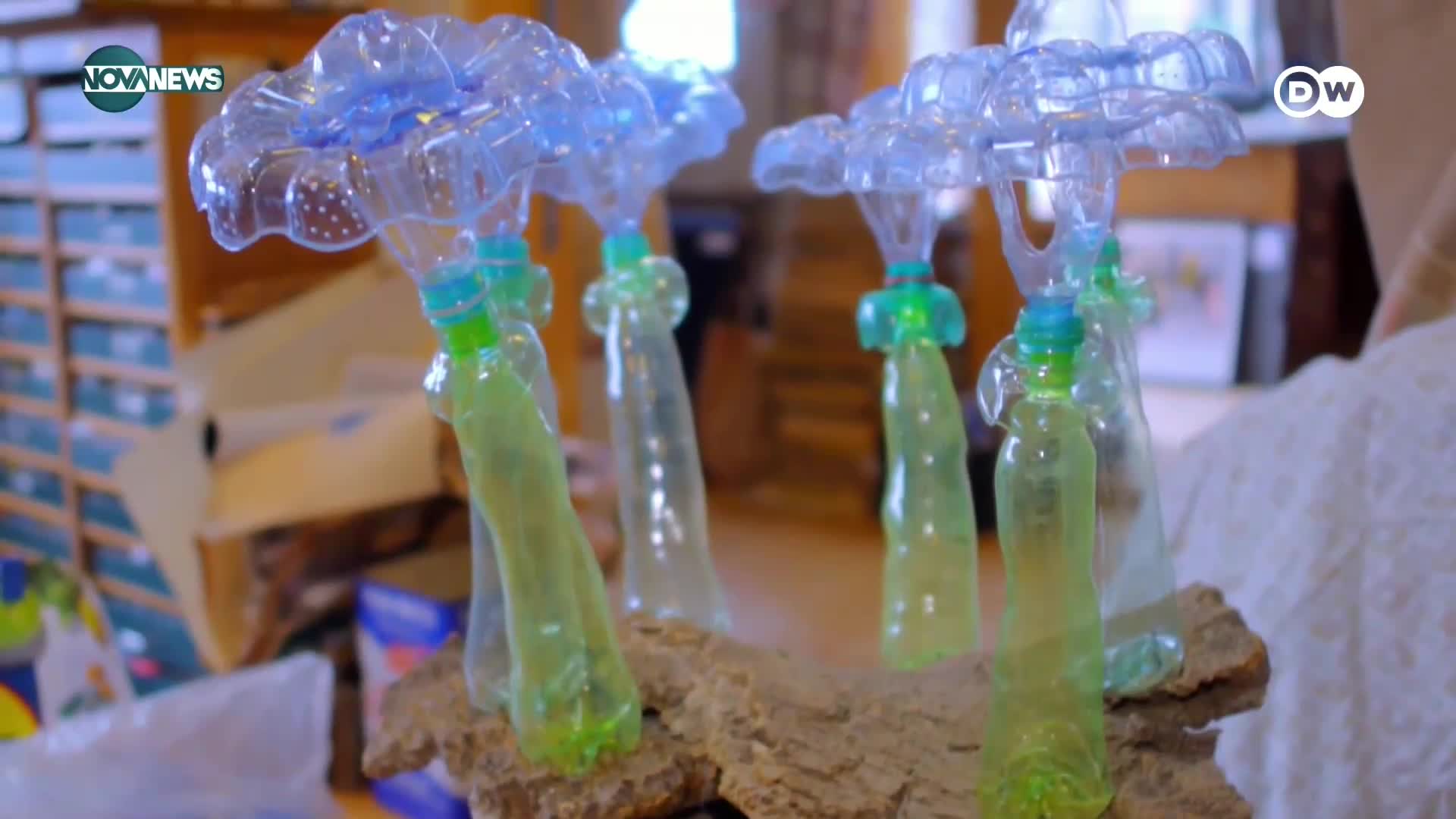 Шедьоври от пластмаса: Художничка превръща изхвърлени бутилки в уникални творби