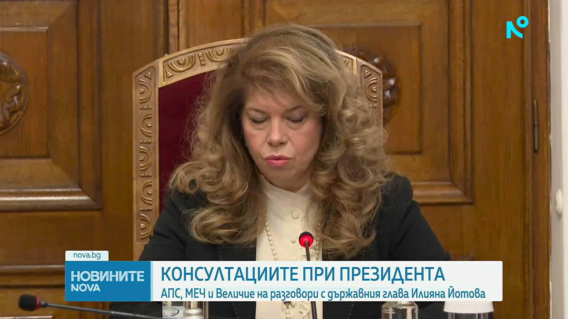 АПС, МЕЧ и "Величие" на разговори с държавния глава Илияна Йотова