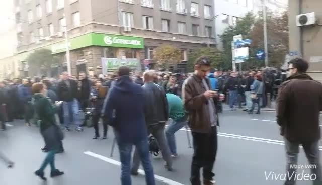 Протест на служителите на МВР пред Министерството на финансите