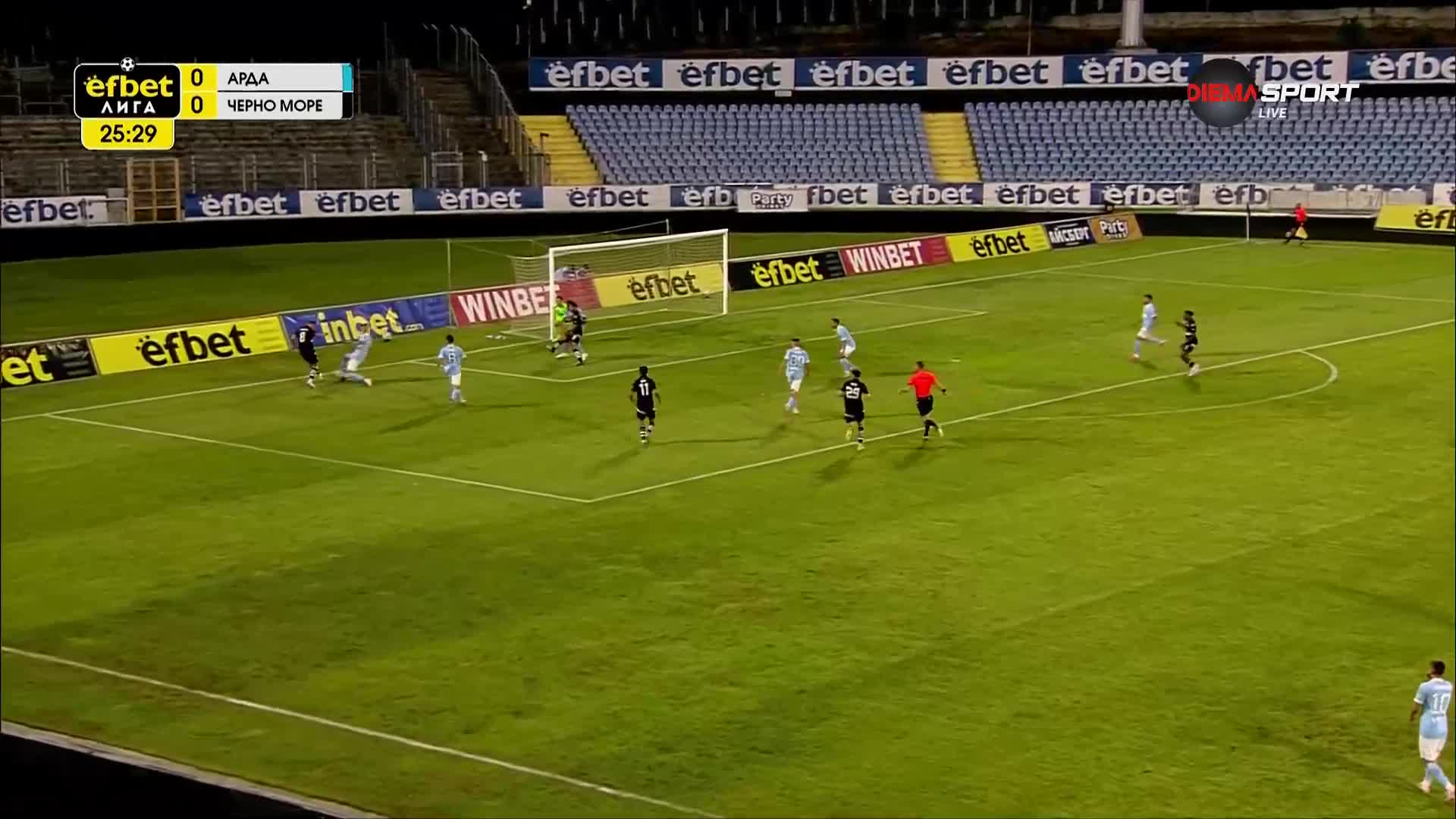 Арда - Черно море 0:0 /първо полувреме/