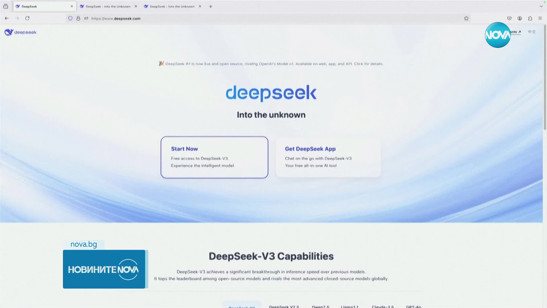Работи DeepSeek на български език